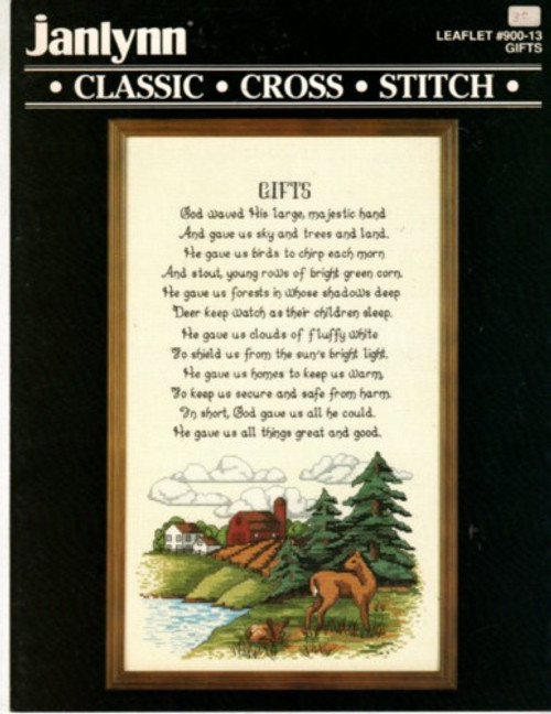 Janlynn Gifts counted cross stitch leaflet