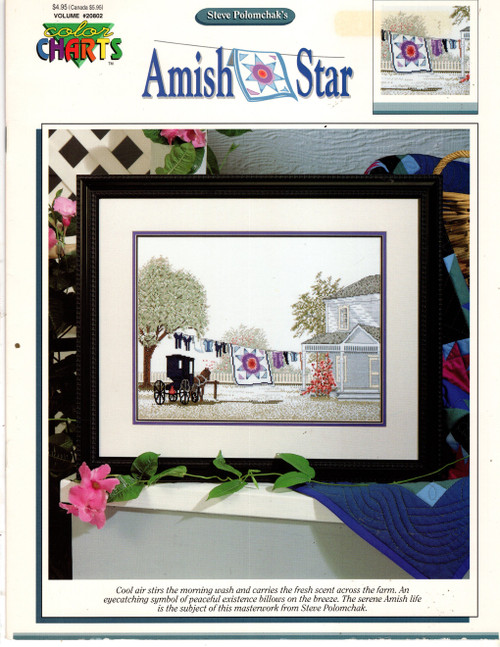 Color Charts Steve Polomchak's Amish Star Cross Stitch Pattern booklet