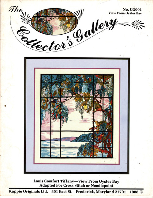 Kappie Originals The Collector's Gallery View From Oyster Bay Cross Stitch and needlepoint Pattern leaflet. Adapted from Louis Comfort Tiffany.