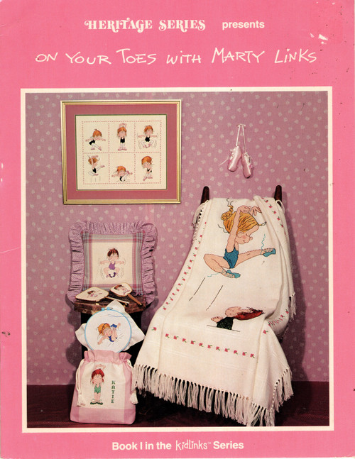 Heritage Series On Your Toes with Marty Links Kidlinks counted cross stitch booklet. Seven designs