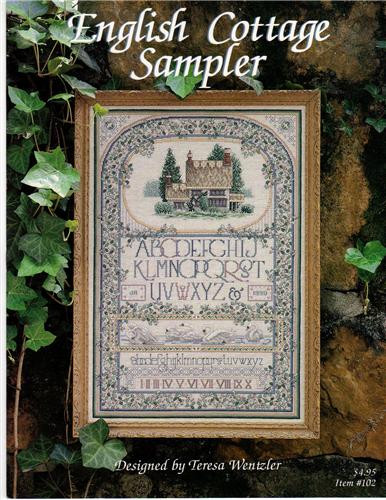 Just Cross Stitch English Cottage Sampler Cross Stitch Pattern leaflet. Teresa Wentzler