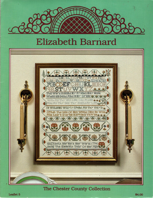 Just Cross Stitch Elizabeth Barnard The Chester County Collection counted Cross Stitch Pattern leaflet