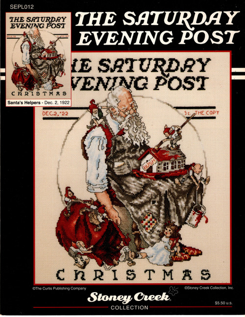 Stoney Creek Santa's Helpers Saturday Evening Post counted Cross Stitch Pattern booklet. Adapted from artwork of December 2, 1922 Stoney Creek Santa's Helpers Saturday Evening Post counted Cross Stitch Pattern booklet. Adapted from artwork of December 2, 1922
