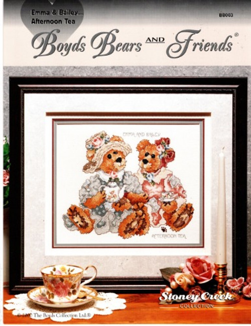 Stoney Creek Boyds Bears and Friends Emma and Bailey Afternoon Tea Counted cross stitch pattern leaflet