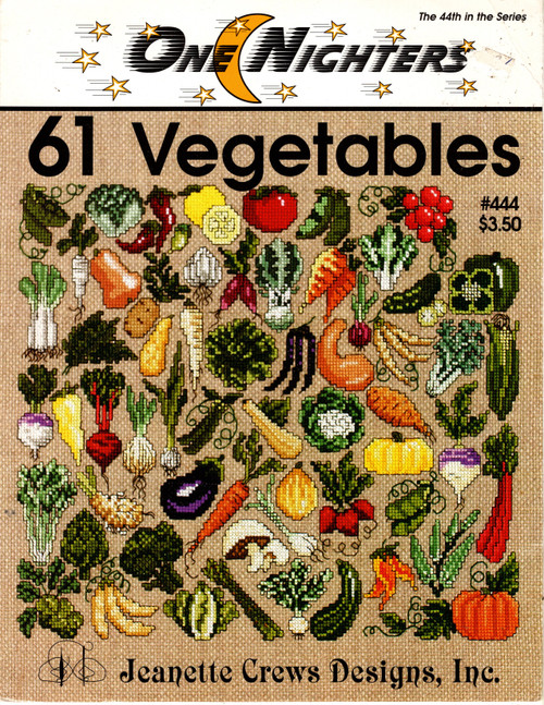 Jeanette Crews One Nighters 61 Vegetables counted cross stitch leaflet