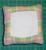 Tiny Tuck Pillow Green, Yellow, Pink Plaid Homespun.  Cute little fabric pillows to "frame" your needlework