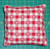 Tiny Tuck Pillow Red and White Gingham with White Stars Homespun.  Cute little fabric pillows to "frame" your needlework