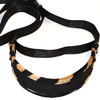 Gold and black stripe martingale dog collar 