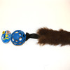 Real buffalo fur indestructible dog toy attaches to Hol-ee Roller ball. 