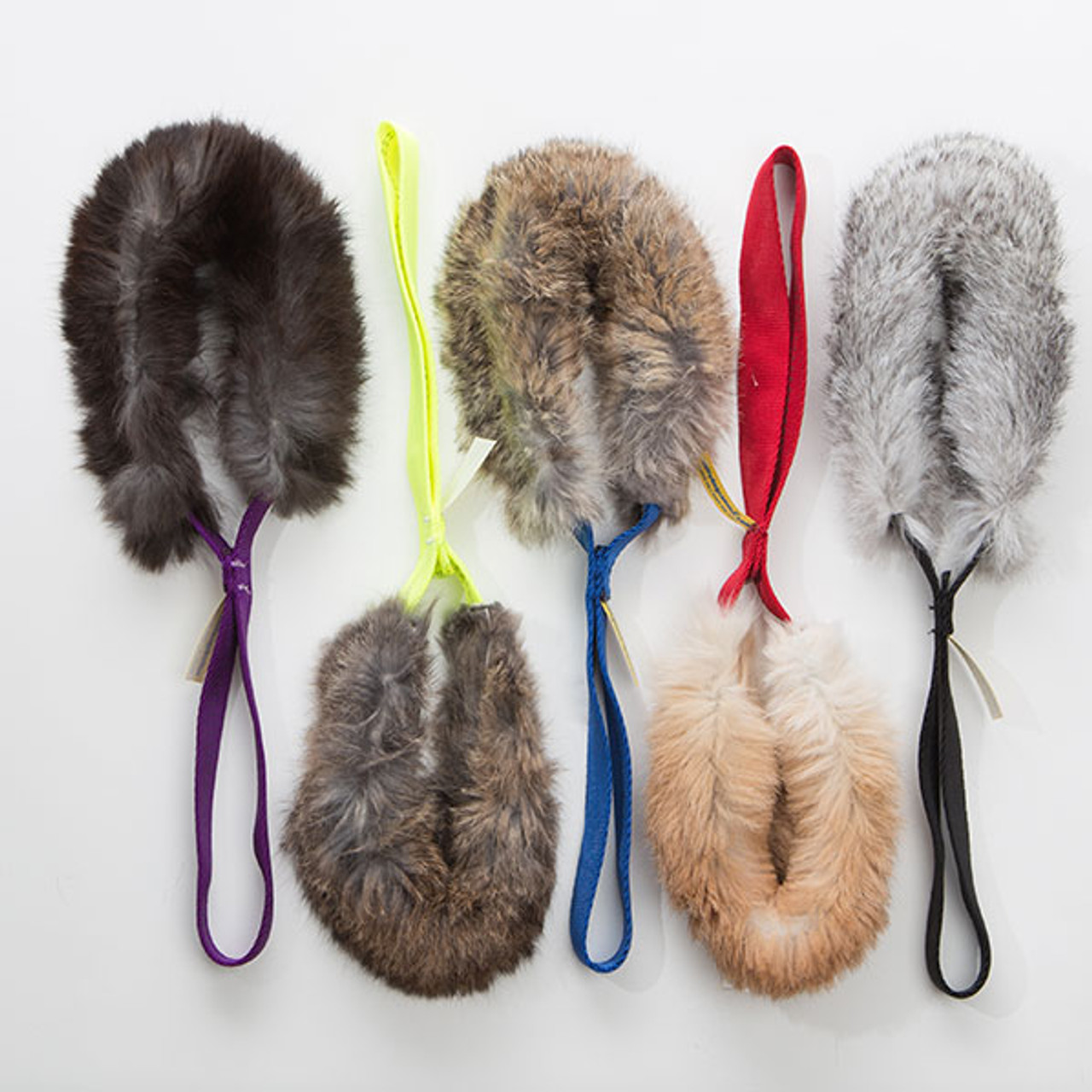 Rabbit fur loop dog toy