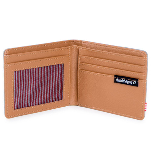 Herschel Hank Wallet Grey / Tan Pebbled Synthetic Leather