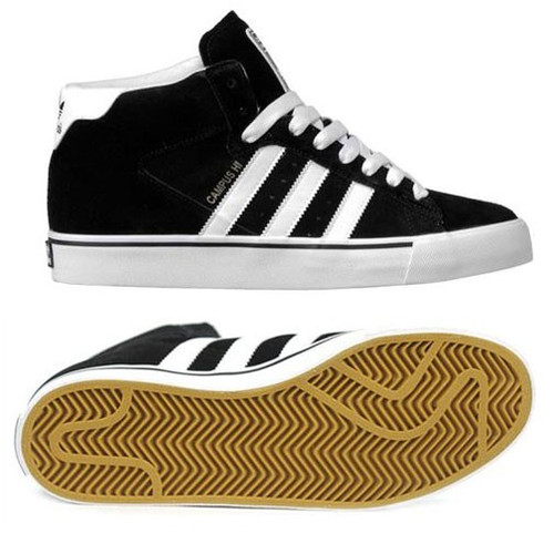 Adidas Campus Vulc Mid Black / White Skate Shoes