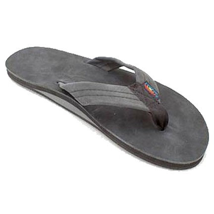 Rainbow Premier Leather 301 Wide Strap Premier Black Mens Sandals