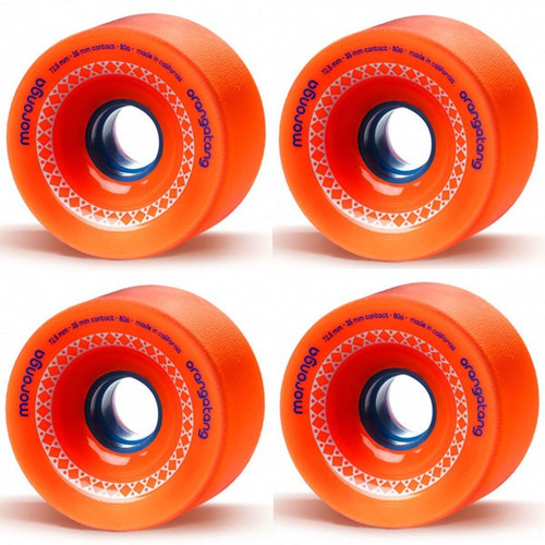 Orangatang Moronga Orange 72.5mm Longboard Wheels - Durometer 80a