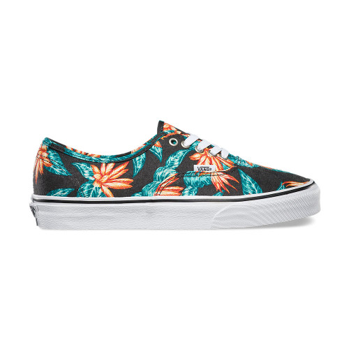 Vans AUTHENTIC (Vintage Aloha) Black / True White Skateboard Shoes