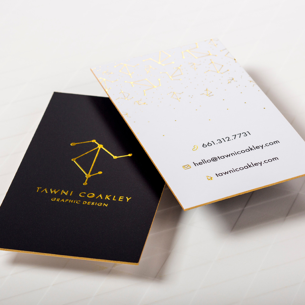 Sweju Custom Black Cards Bronzing Gold Edge Business Cards 700gsm