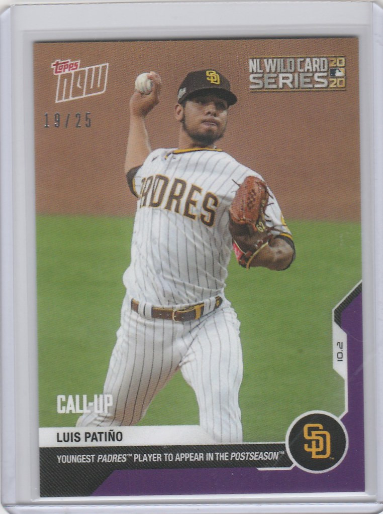 2020 Topps Now Parallel #360 LUIS PATINO SAN DIEGO PADRES 19/25 -  Sportsamerica Sports Cards