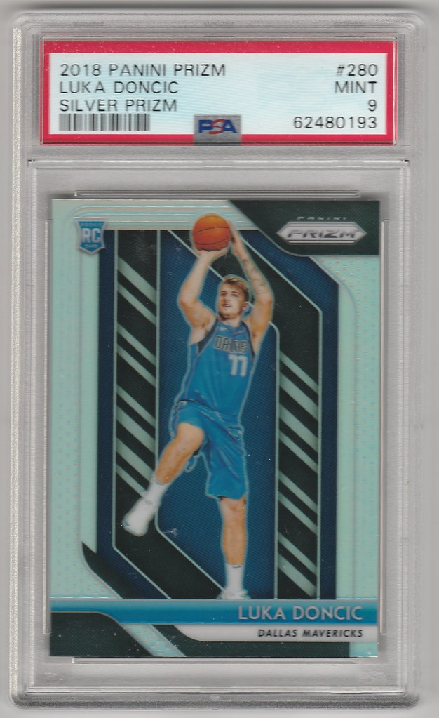 2018 PANINI PRIZM #280 LUKA DONCIC SILVER PRIZM PSA 9 DALLAS