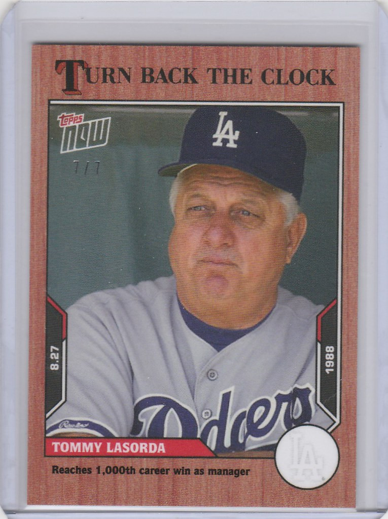 2021 Topps TURN BACK THE CLOCK CHERRY PARALLEL #149 TOMMY LASORDA DODGERS  7/7 - Sportsamerica Sports Cards