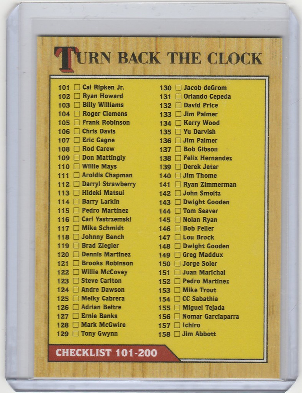 2022 Topps Now Turn Back the Clock Baseball Cards Checklist