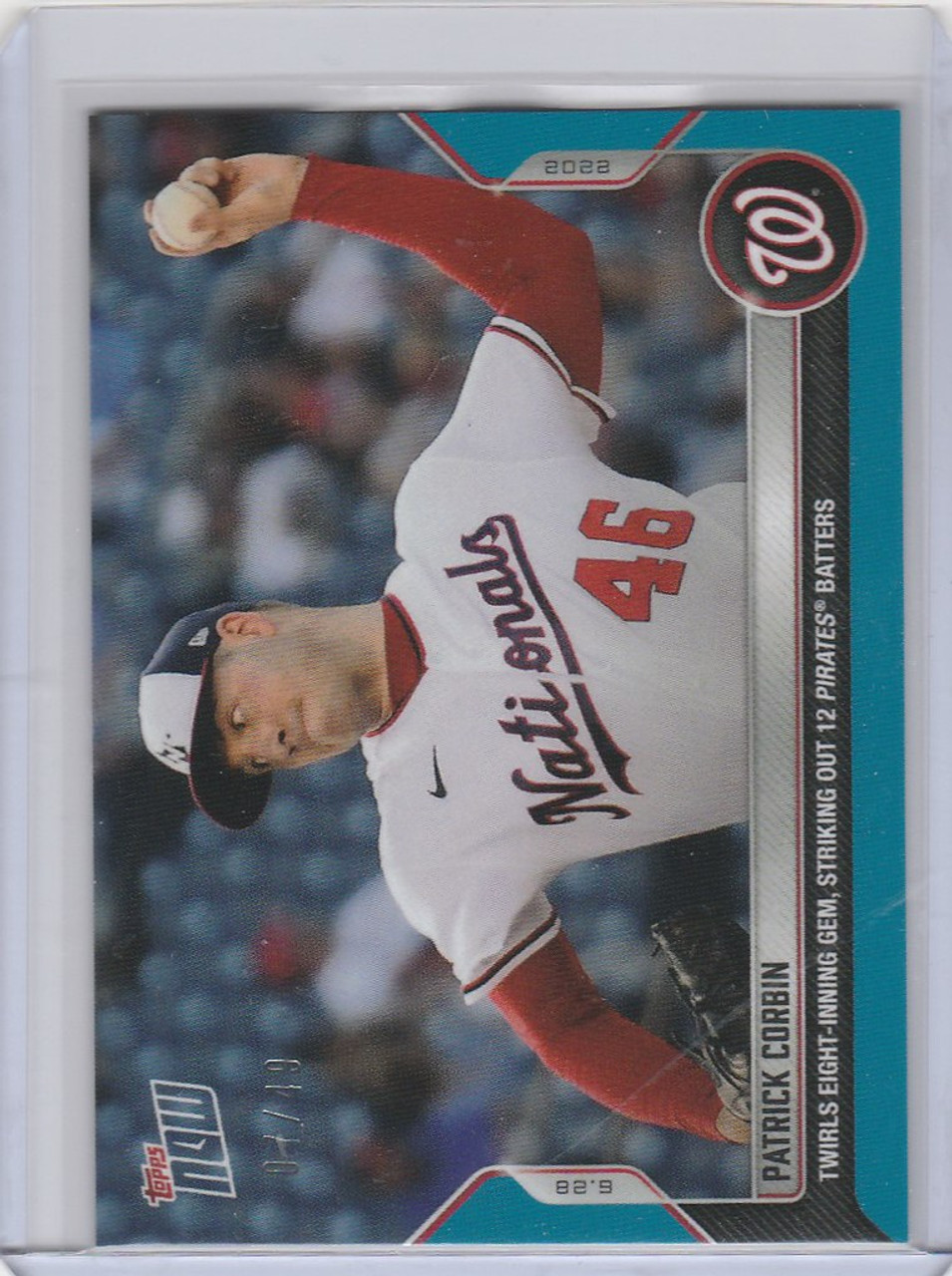 Patrick Corbin - 2022 MLB TOPPS NOW® Card 424 - PR: 212