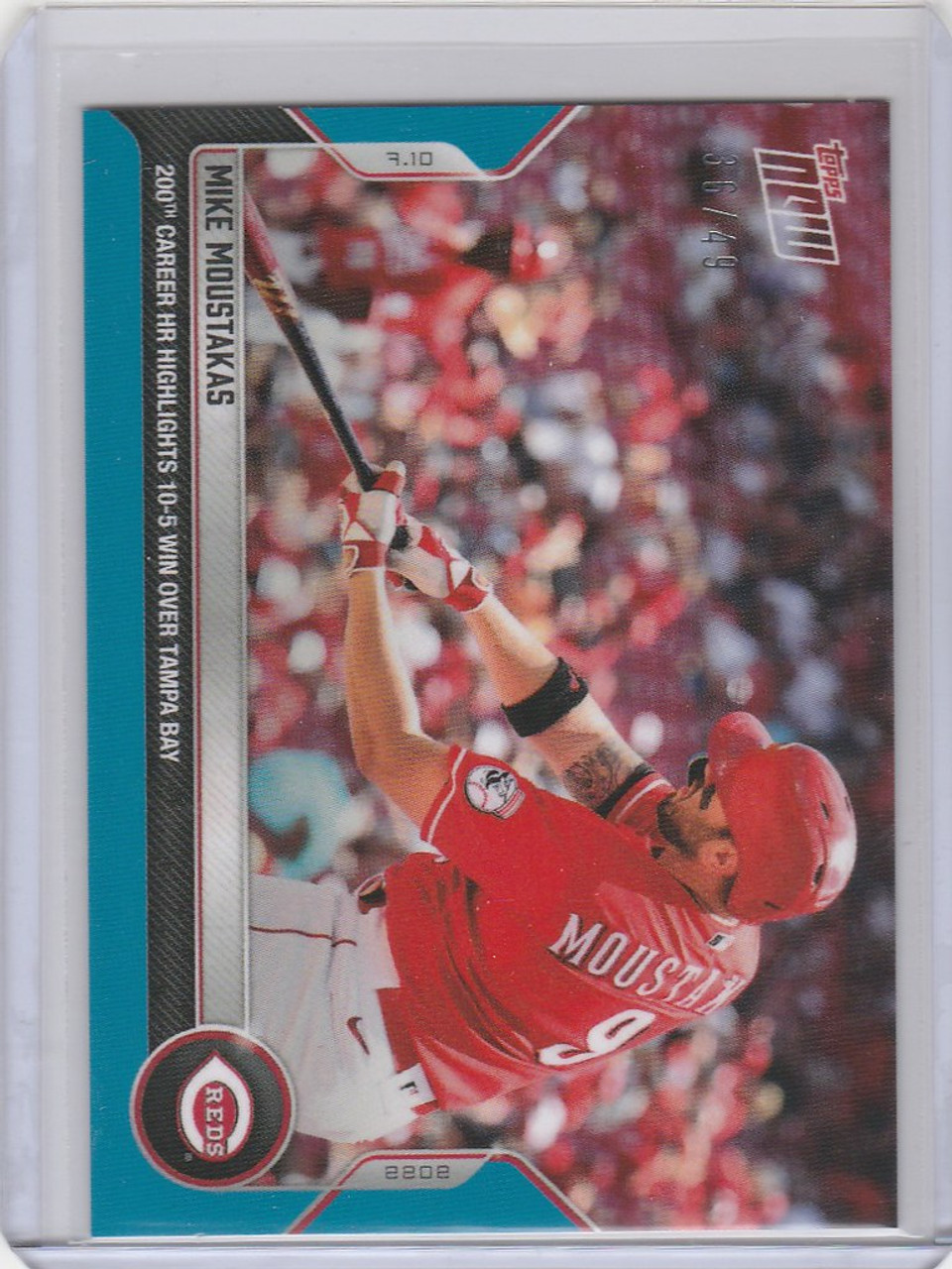 2022 TOPPS NOW PARALLEL #506 MIKE MOUSTAKAS CINCINNATI REDS 36/49 -  Sportsamerica Sports Cards
