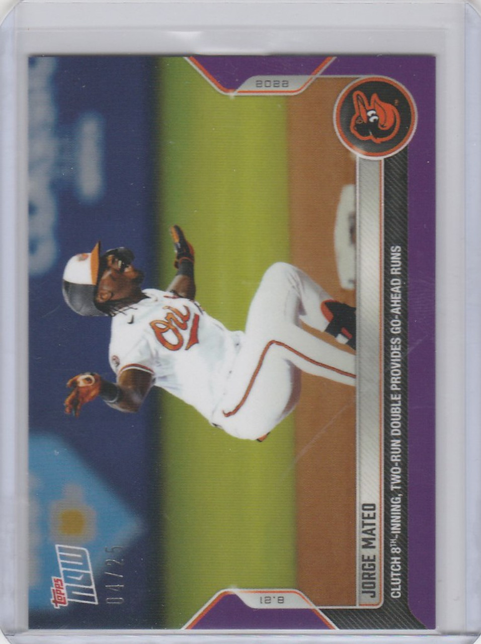 2022 TOPPS NOW PARALLEL #757 JORGE MATEO BALTIMORE ORIOLES 4/25 -  Sportsamerica Sports Cards