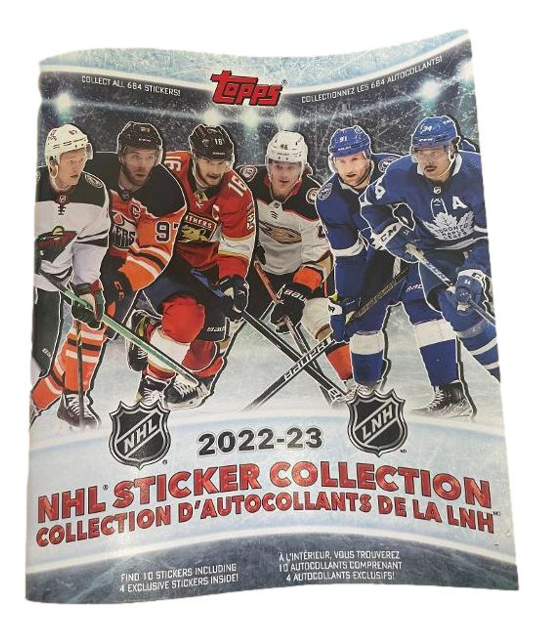 2022-23 Topps NHL Hockey Stickers Album (includes 10 starter