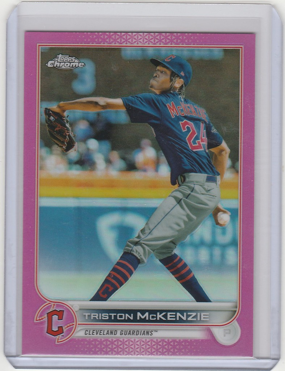 2022 Topps Chrome Pink #142 Triston McKenzie - Cleveland Guardians