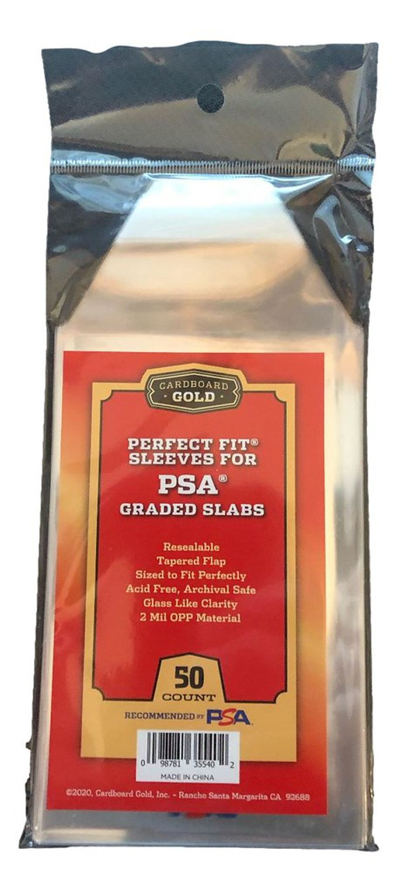 2020 Cardboard Gold Perfect Fit Sleeves for PSA Graded Slabs Resealable 50  Count 
