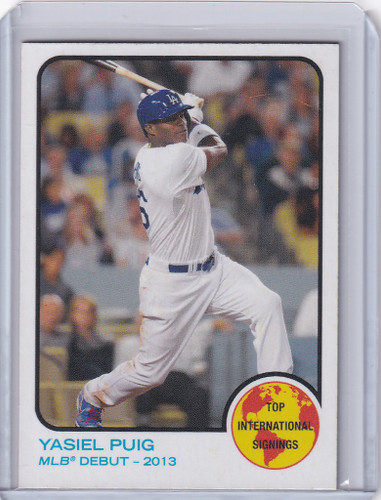 2018 Topps TBT '73 TOPPS BASEBALL WORLD SERIES #65 YASIEL PUIG LOS ANGELES DODGE