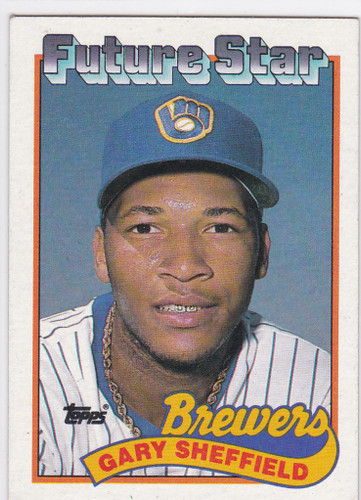 1989 Topps #343 Gary Sheffield Rookie Card Milwaukee Brewers