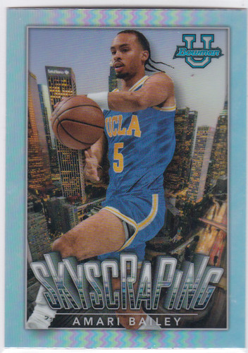 2022-23 Bowman Chrome University #S-9 Amari Bailey Skyscraping UCLA