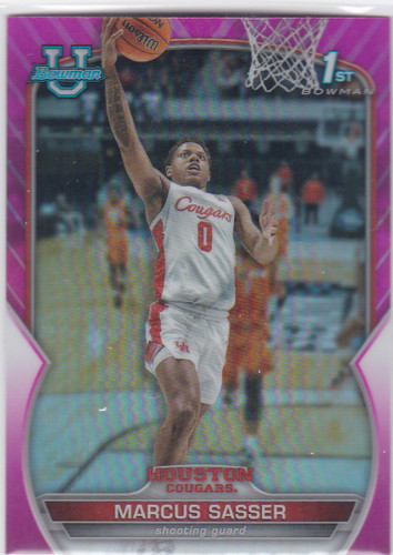 2022-23 Bowman Chrome University Pink #93 Marcus Sasser Houston