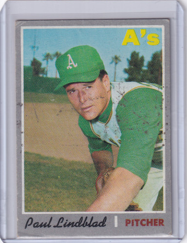 1970 Topps Baseball #408 Paul Lindblad - Oakland Athletics