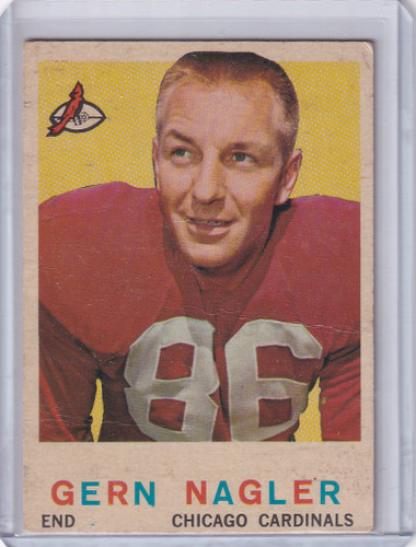 1959 Topps Football # 93 Gern Nagler - Chicago Cardinals