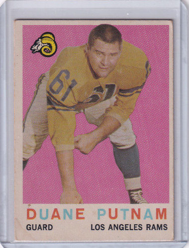1959 Topps Football # 67 Duane Putnam - Los Angeles rams