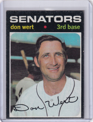1971 Topps Baseball #307 Don Wert - Washington Senators