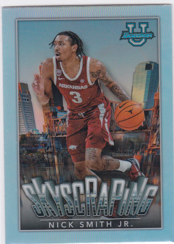 2022-23 Bowman Chrome University #S-2 Nick Smith Jr SkyScraping Arkansas