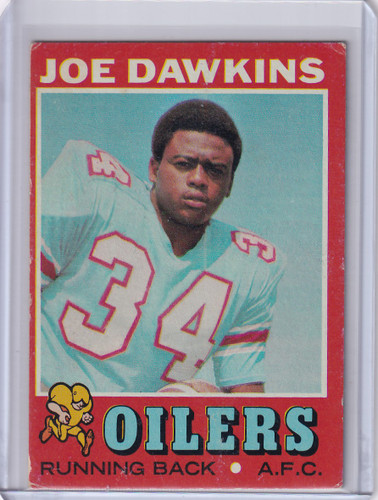 1971 Topps Football #141 Joe Dawkins - Houston Oilers RC