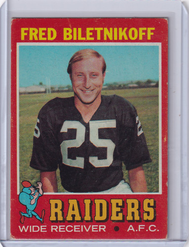 1971 Topps Football #178 Fred Biletnikoff - Oakland Raiders