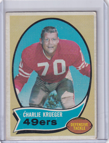 1970 Topps Football #186 Charlie Krueger - San Francisco 49ers