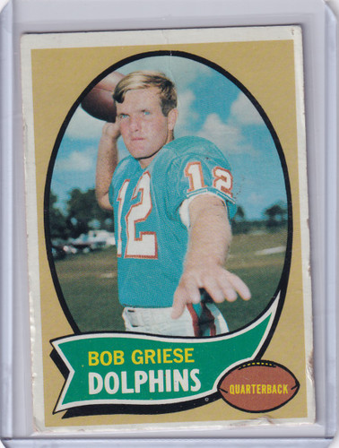 1970 Topps Football #10 Bob Griese - Miami Dolphins