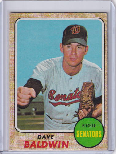1968 Topps Baseball #231 Dave Baldwin - Washington Senators RC