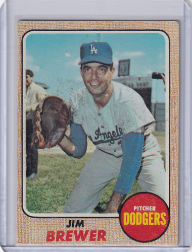 1968 Topps Baseball #298 Jim Brewer - Los Angeles Dodgers