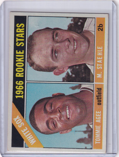 1966 Topps Baseball #164 White Sox Rookies - Tommie Agee / Marv Staehle RC