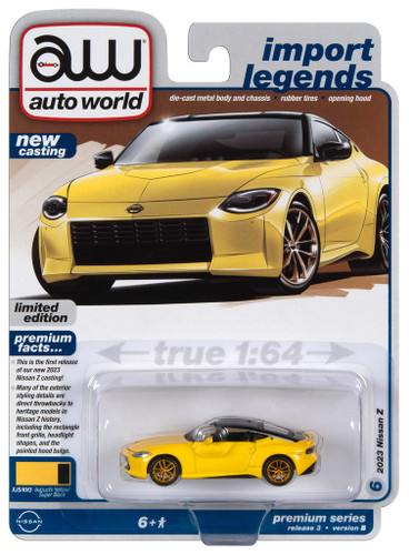 Auto World 64412 Import Legends  1:64 2023 Nissan Z Series B Yellow
