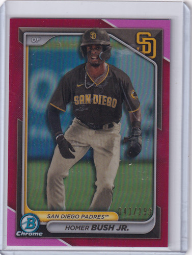 2024 Bowman Baseball Pink 41/199 #BCP-87 Homer Bush Jr. - San Diego Padres