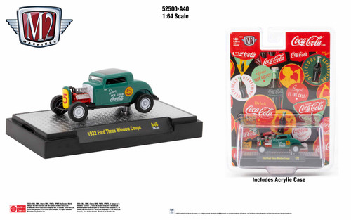 M2 Machines Coca-Cola Release A40 1932 Ford Three Window Coupe