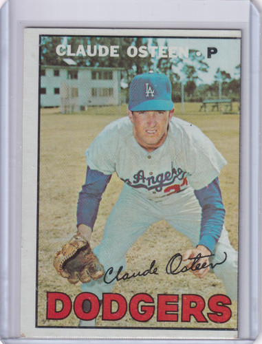 1967 Topps Baseball #330 Claude Osteen - Los Angeles Dodgers